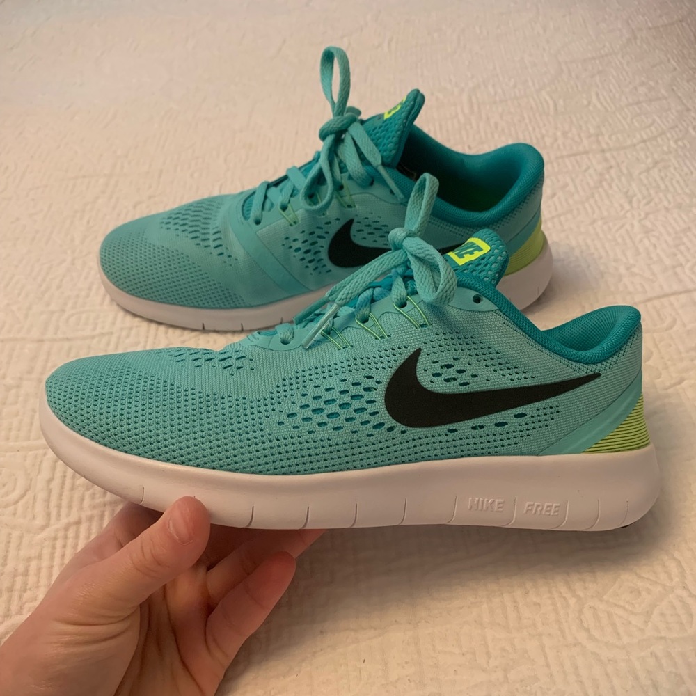 Youth Nike Free RN Running Shoes, Turquoise